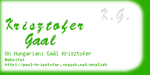 krisztofer gaal business card